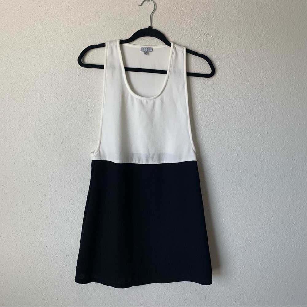 Tobi black and white tank top dress S